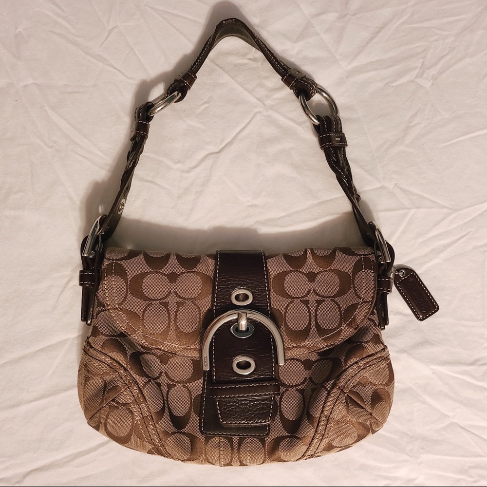 Coach Signature Brown small shoulder bag